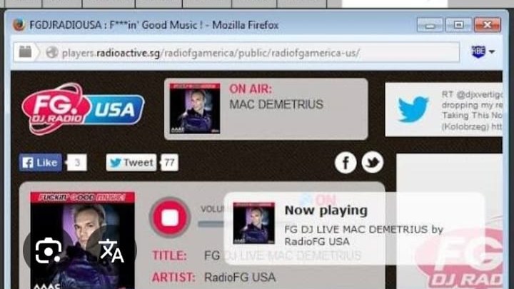 Radio FG USA — On air: MAC DEMETRIUS